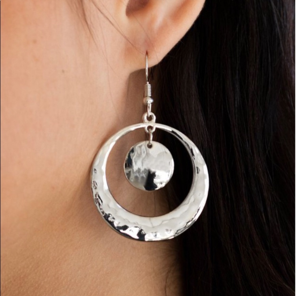 Silver tone earrings